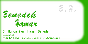 benedek hamar business card